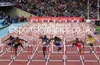 Andrew Riley (Jamaica) wins the 110 metres hurdles from Will Sharman (England) at the Commonwealth Games, Glasgow. Photo: David T. Hewitson/Sports for All Pics